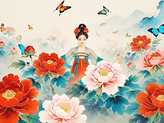 AI制作视频 《牡丹仙子》真人版国风神话短片